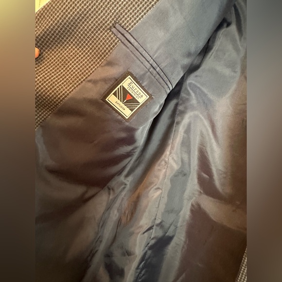 Checkered gray black wool mix blazer - Picture 3 of 4